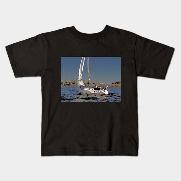 sailboat Kids T-Shirt by luilli